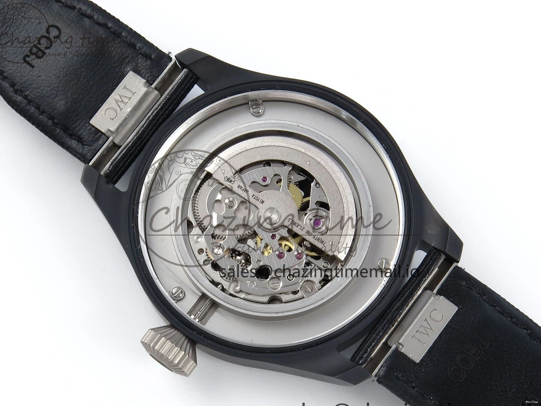 MIROTIME 0326 Durable Pilot Top Gun IW326901 M+F 1:1 Best Edition Black Dial on Black Nylon Strap MY 7003